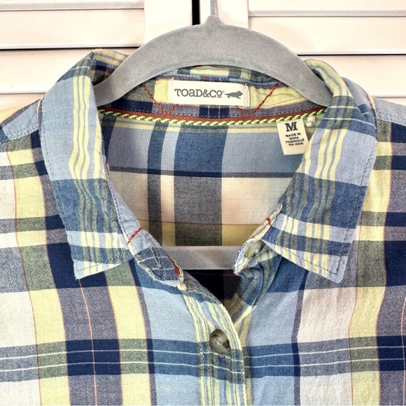 Toad & Co Indigo Ridge Long Sleeve Plaid Shirt Organic Cotton Size Hiking Medium - Picture 3 of 8